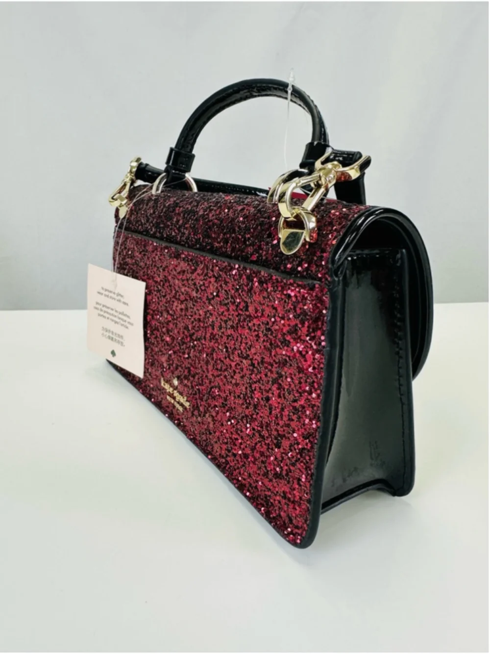 kate spade Odette Pink Glitter Mini Top Handle Crossbody Bag NWT